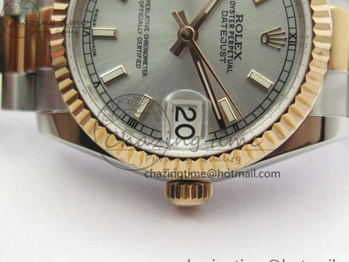 RG SS President Stick Markers NH05A Best GSF 178274 SEIKO 31mm Datejust Edition on Bracelet Dial SS RG Silver 1123